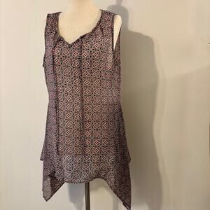Zac & Rachel Print Lightweight Loose Fit Tank Top Medium